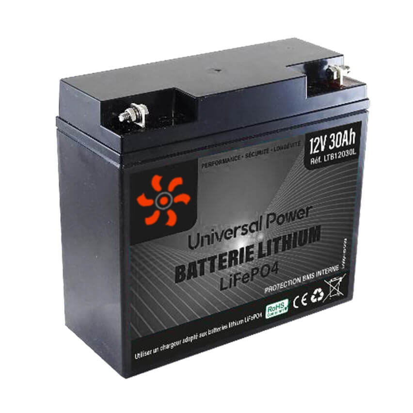 Batterie lithium 12V 30Ah - Réf.LTB12030L - Li-Tech Lithium sur