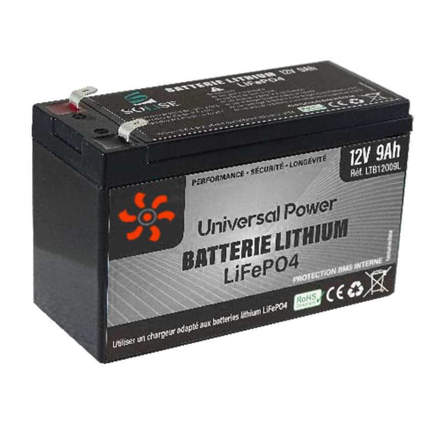 Batterie lithium 12V 9Ah - Réf. LTB12009L - Li-Tech