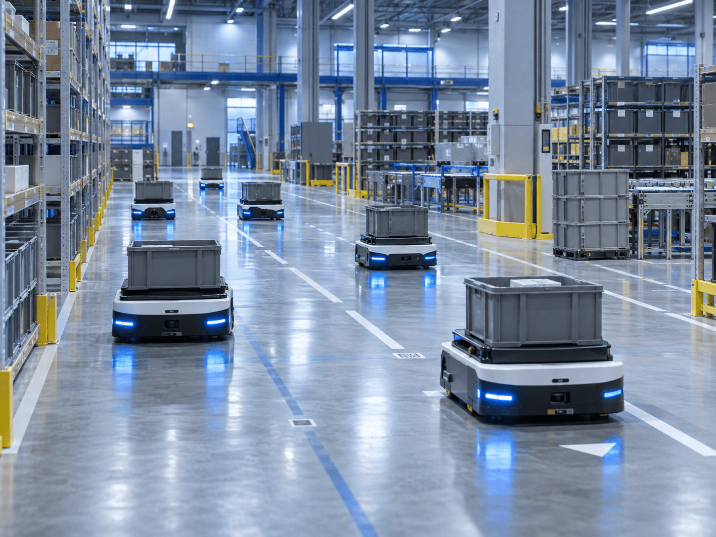 Robot mobile AMR autonome en environnement industriel