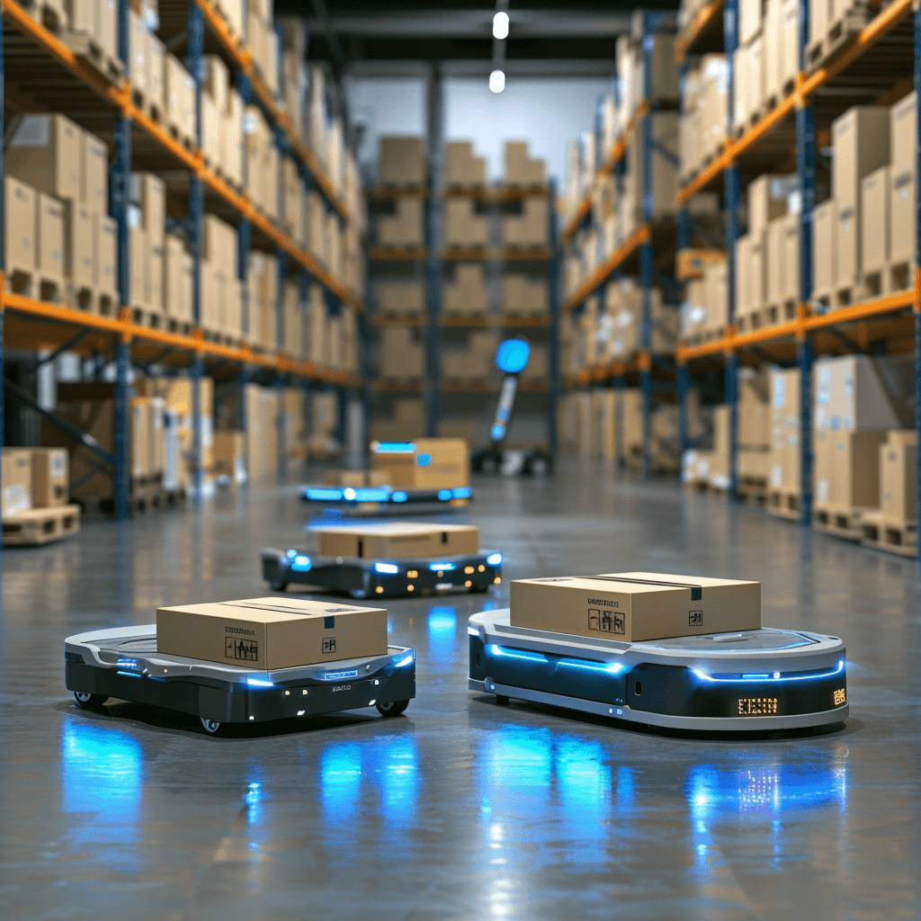 AGV et AMR équipés de batteries lithium
