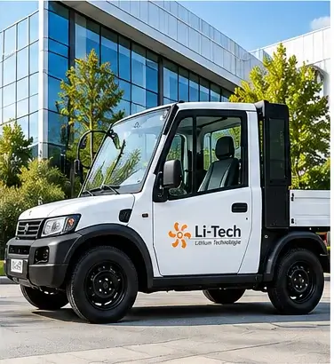 Véhicule électrique professionnel équipé d'une batterie lithium